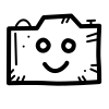 quill style 얼굴이 있는 카메라 아이콘 icon