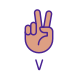 letter v in asl icon
