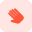 Five finger hand gesture on touch screen interface icon