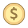 Dólar estadounidense en círculo icon
