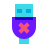 color glass style usb disconnected icon