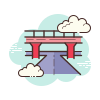 cloud style straßenbrücke icon