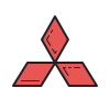 color hand drawn style mitsubishi icon