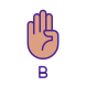 letter b in asl icon