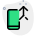 Mobile phone with call merge up arrow icon