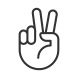 sinal-de-paz-externo-gesto-de-mão-linear-contorno-ícones-papa-vetor icon