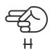 letter h in asl icon