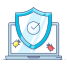 ataque cibernético externo hacking y tecnología aplastando acciones contorno delgado color aplastando acciones icon