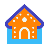 avantgarde style gingerbread house icon