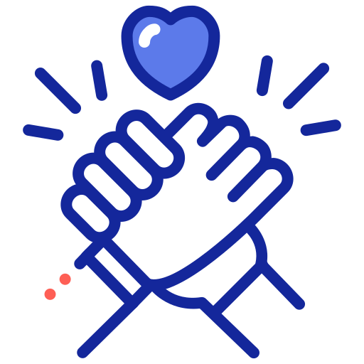 helping hands forming a heart icon