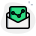 Dotted point line diagram send via mail in envelope icon