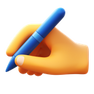 Hand with pen writing icon