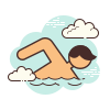 cloud style 수영 icon