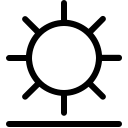 pastel glyph style sunset icon