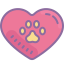 Heart with dog paw icon