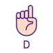 Letter D in ASL icon