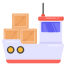 estoques de esmagamento de transporte de barco de carga externo icon