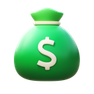 3d fluency style dollar money bag icon