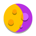 papercut style waxing crescent icon