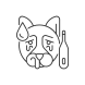 外部ジステンパー ペットの病気線形アウトライン アイコン パパ ベクトル icon