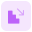 Downstairs direction with a arrow sign Layout icon