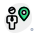 Remote location of the businessman for tracking icon