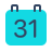 parakeet color style calendar 31 icon