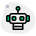 白い背景に分離された、たどたどしいデザインの外部産業用ロボット人工緑タルレビボ icon