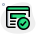 Content verified with a tickmark isolated on a white background icon