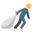 color style man dragging sack icon
