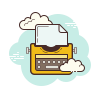 Пишущая машинка с бумагой icon