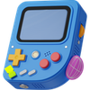 3d stickle style blue gameboy with stickers icon