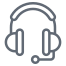 Círculo de design de contorno de fone de ouvido externo icon
