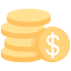 monete-dollaro-esterno-ecommerce-kosonicon-flat-kosonicon icon