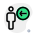 Employee with a left direction arrow indication icon