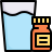 a glass of water and vitamin icon