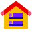 color glass style hostel icon