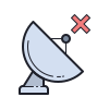 color hand drawn style gps disconnected icon