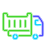 neon style container truck icon