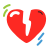 scribby style broken heart icon