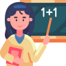 external-Female-teacher-education-goofy-flat-kerismaker icon