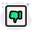 Disagree or dislike thumbs down symbol under square icon