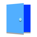 papercut style open door icon