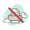 cloud style no print icon