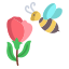 apiário-externo-flor-e-abelha-de-mel-icongeek26-flat-icongeek26 icon