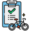 外部手套假期规划骑自行车旅游平面图标线性颜色平面图标 icon