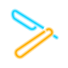 neon style straight razor icon