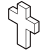 isometric line style christian cross icon