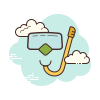 cloud style 스노클링 마스크 icon