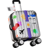 3d stickle style suitcase with stickers icon